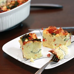 Roasted Red Pepper & Spinach Strata