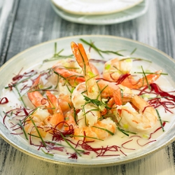 Prawns w/ Coconut, Lime & Roses