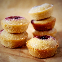 Honey Financiers with Blackberries