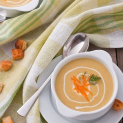 Potage with Peas, Cream and Cheddar