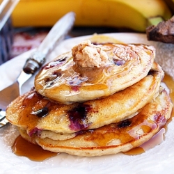 Banana & Blueberry Pancakes