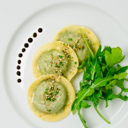 Shiitake and Arugula Ravioli