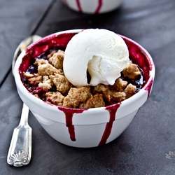 Rhubarb & Red Berry Crumble