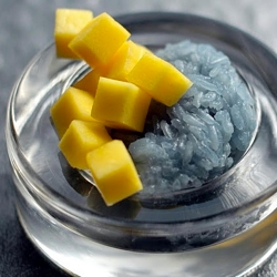 Blue Sticky Rice and Mango