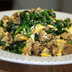 Spinach and Beef Breakfast Scramble