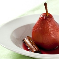 Poached Pear in Red Wine