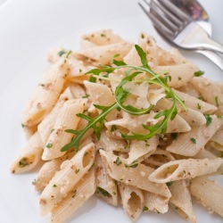 Penne with Walnut Parsley Pesto