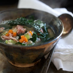 Kale Soup with White Beans and Ham