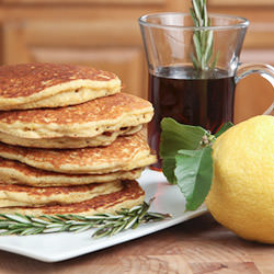 Quinoa Cornmeal Lemon Pancakes