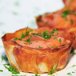 Potato Cups with Smoked Salmon