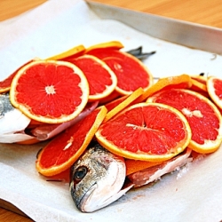 Black Sea Bass with Pink Grapefruit