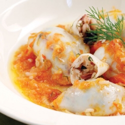 Baked Squid w/ Rice & Cheese