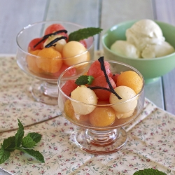 Melon Salad with Honey and Ginger