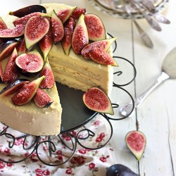 Iced Honey Mascarpone Cake with Fig