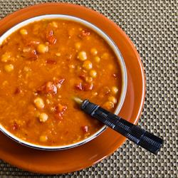 Red Lentil Chickpea Soup