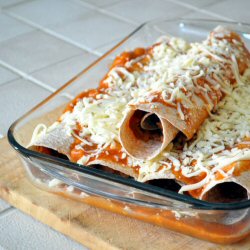 Refried Bean & Beef Enchiladas