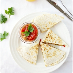 Bell Pepper Quesadilla and Salsa