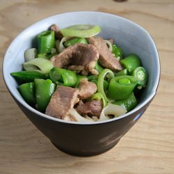 Pork with Leeks and Sugar Snap Peas