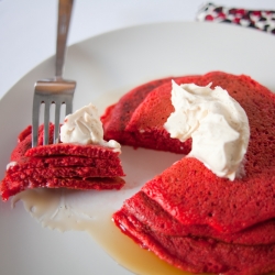 Red Velvet Pancakes Marscapone