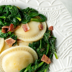 Ravioli with Bacon and Spinach