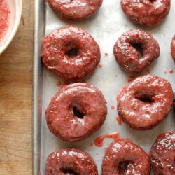 Chocolate Donuts & Strawberry Glaze