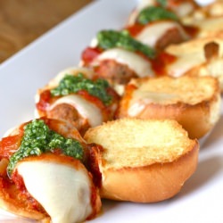 Meatball Sliders with Pesto