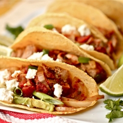 Pork Tinga Tacos w/ Avocado