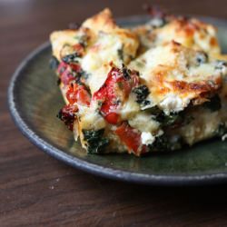 Triple-Cheese & Spinach Strata