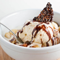 Honey-Caramel Ice Cream Sundaes