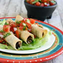 Black Bean Chicken Taquitos