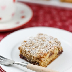 Raspberry Cocoa Nib Coffee Cake