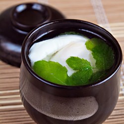 Poached Egg In Mint Leaves Soup