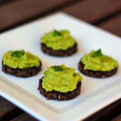 Pea & Avocado Hummus Crostini