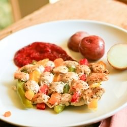 Chicken Rug with Peppers