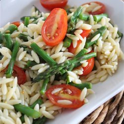 Lemon Orzo Salad w/ Asparagus