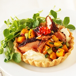 Salmon Tart with Mango Salsa