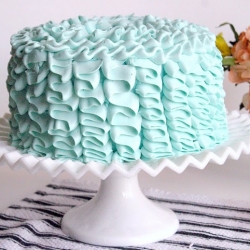 Blue Velvet Ruffle Cake