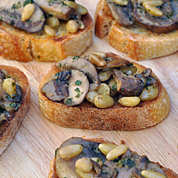 Sherry Mushrooms w/ Pine Nuts