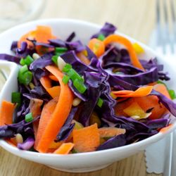 Red Cabbage and Carrot Curls Salad