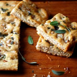 Foccacia with Scallions & Sage