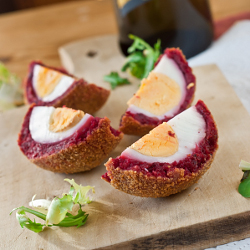 Beetroot Scotch Eggs