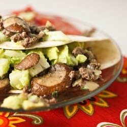 Beef Mushroom Avocado Tacos