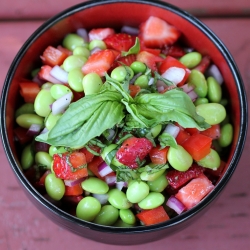 Edemame Salad with Strawberries