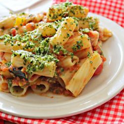 Rigatoni w/ Eggplant & Pesto