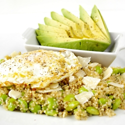 Quinoa w/ Edamame, Parm & Fried Egg