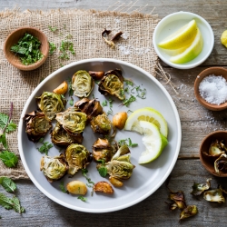 Fried Minted Baby Artichokes