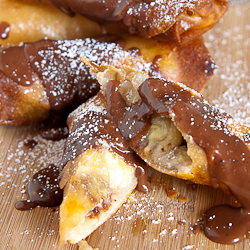 Chocolate-Banana Spring Rolls