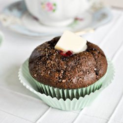 Dark Chocolate Blueberry Muffins