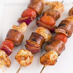 Grilled Shrimp & Sausage Skewers