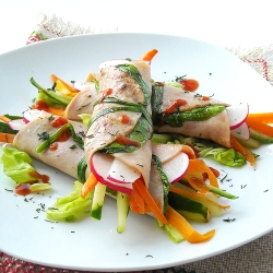 Ham Rolls with Vegetables